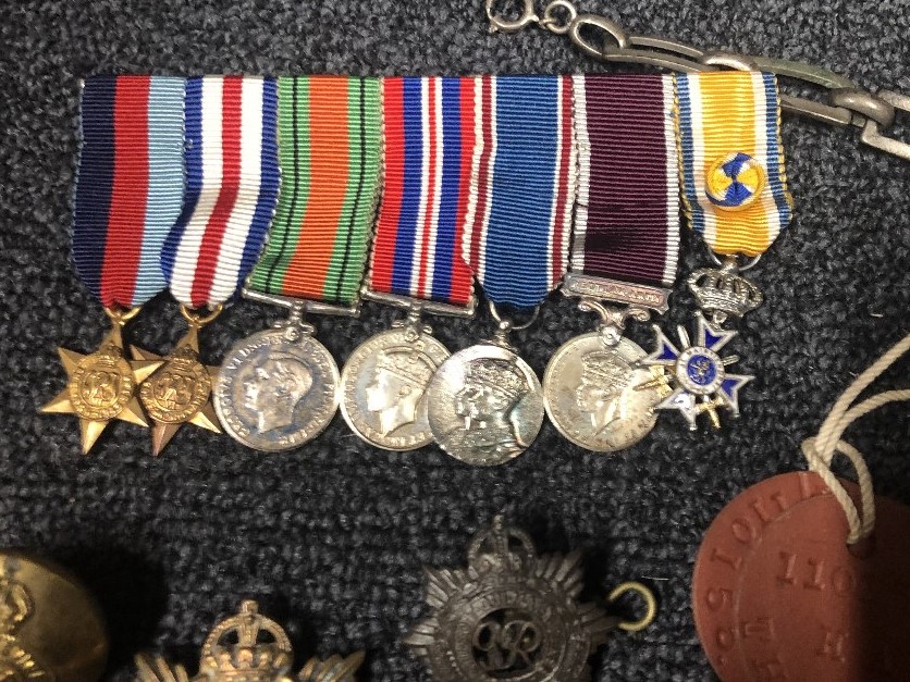 A WW2 RASC mounted group of Officer's miniature dress medals etc - Image 3 of 4