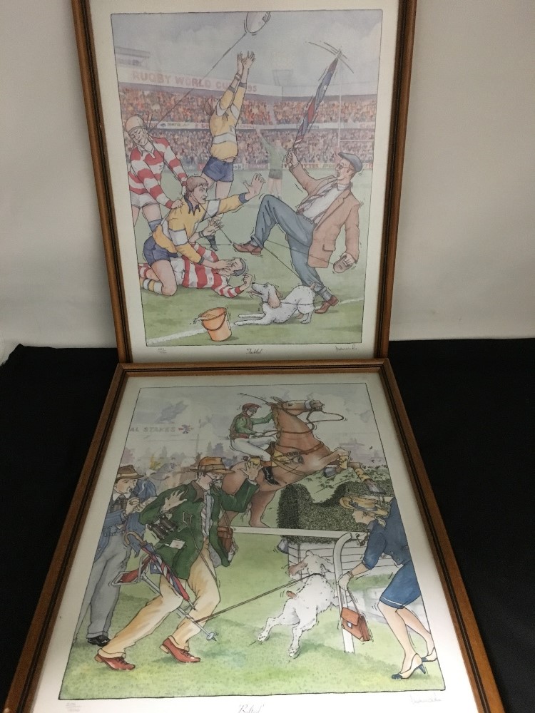 A pair of limited edition sporting prints entitled "Bowled" 539/1000 and "Bolted" 209/1000. - Image 2 of 3