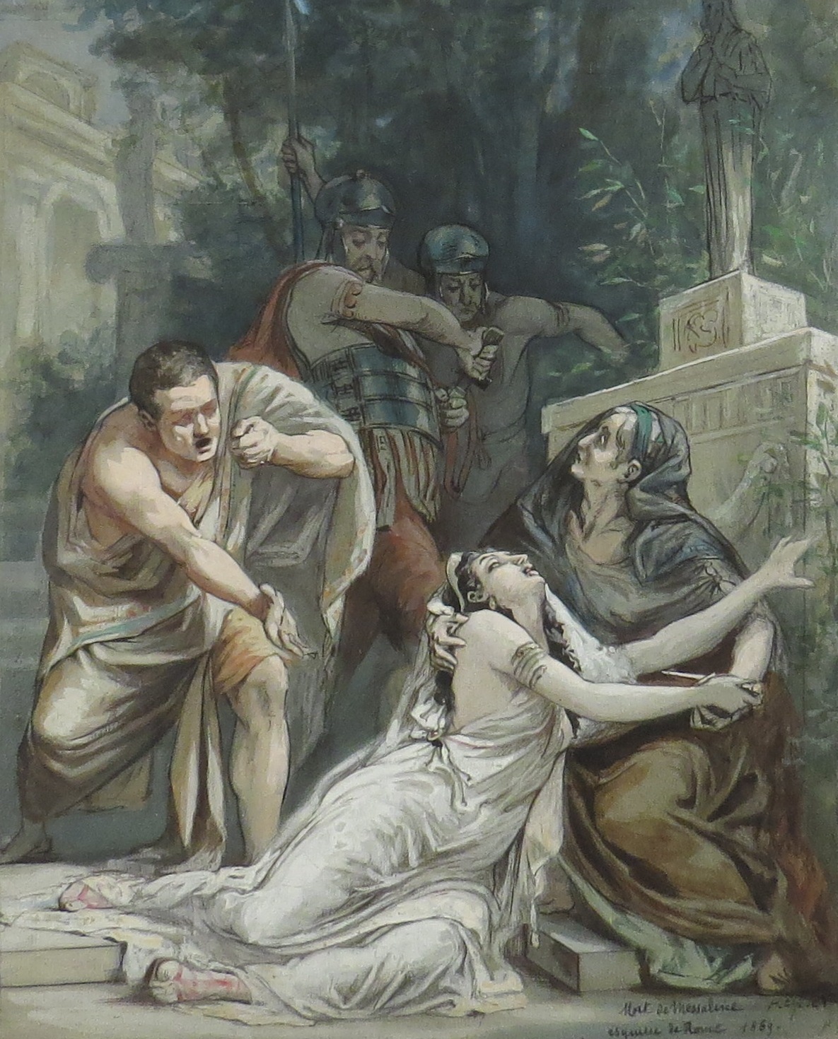 Charles de Villier. La mort de Messaline. Esquisse pour le prix de Rome de 1870. [...]