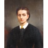 Ecole XIXe. Portrait de dame. HST. Porte une signature et datée 1875. 73 x 59 cm [...]