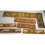 Bordures de tapisserie diverses dont Aubusson. -