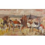 Ecole XXe. Paysage. HStoile. 27 x 46 cm. -