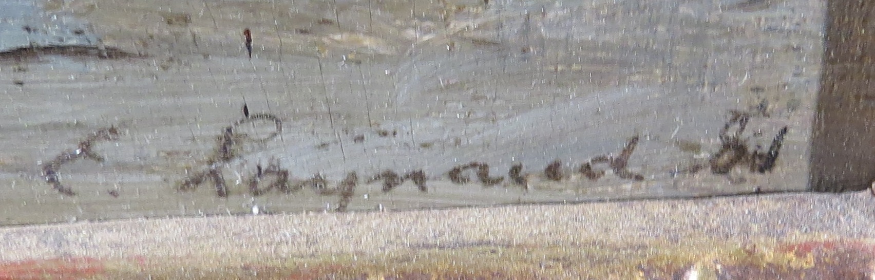 E. Laynaud. Vue de port en Normandie. HSPanneau. Signée et datée 1881. 33.5 x 23.5 [...] - Image 3 of 3