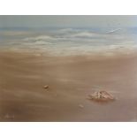 Stephen Kaye. La plage. Huile sur toille. Signé. 122 x 152 cm. -