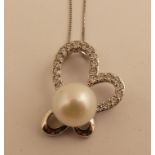 Pendentif perle et argent. -