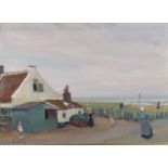 Konrad Von Kadoff. Vue de la Frise. HSPanneau. Signée et datée 1910. 40 x 55 cm. -