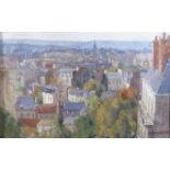 Marie Amélie Stenuit. Vue de ville. HSCarton. Signée. 32.5 x 50 cm. -