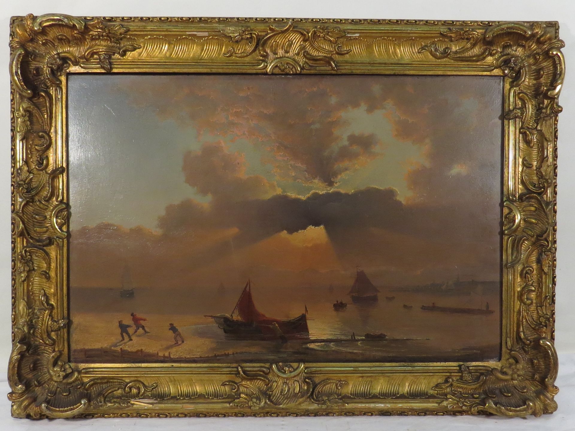 Arnold Ferdinand Ewald. 1815-1884. Coucher de soleil sur la mer (Sonnenuntergang am [...] - Bild 2 aus 2
