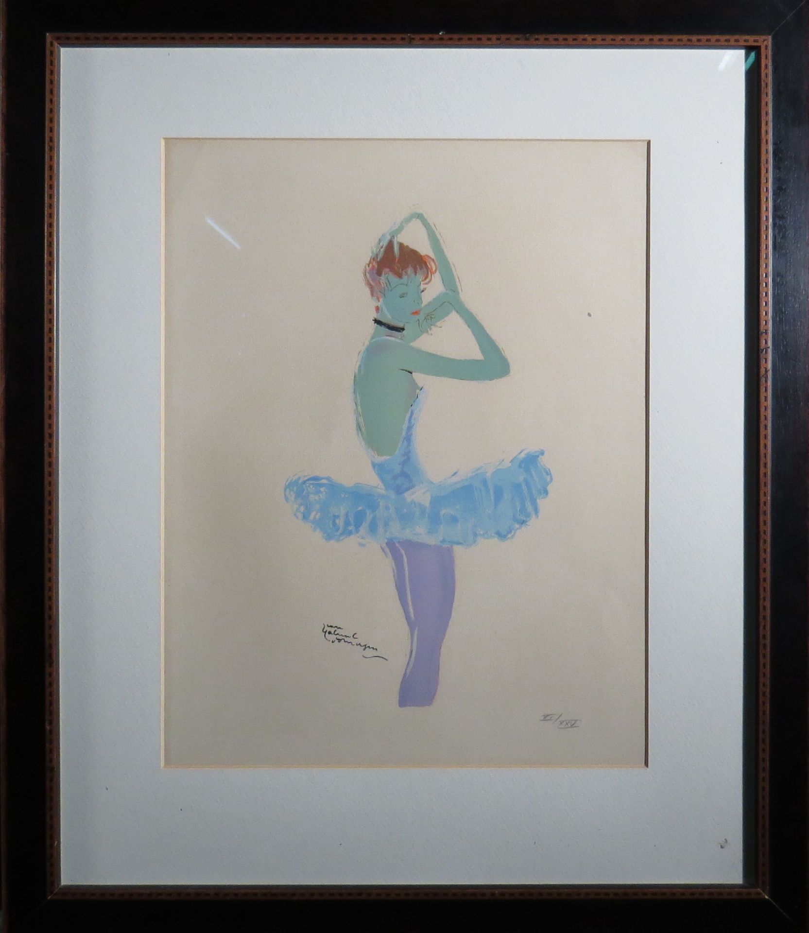 Jean Gabriel Domergue. Jeune danseuse. Lithographie. 39 x 30 cm à vue. - - Bild 2 aus 2