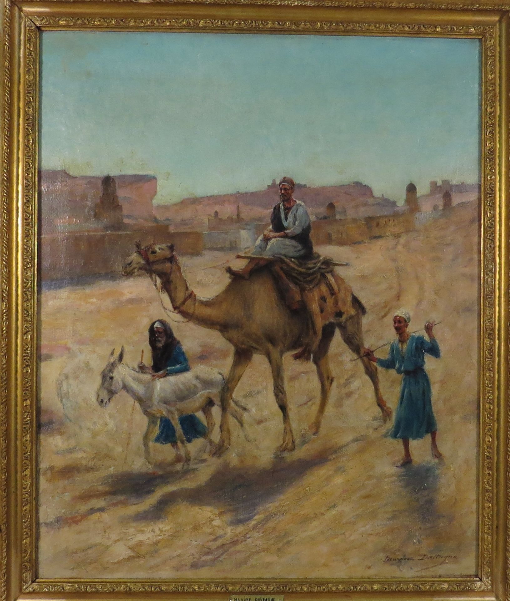 Maxime Dastugue. Egypte, dans le désert. HSToile. Signée. 61.5 x 51.5 cm. - - Bild 2 aus 3