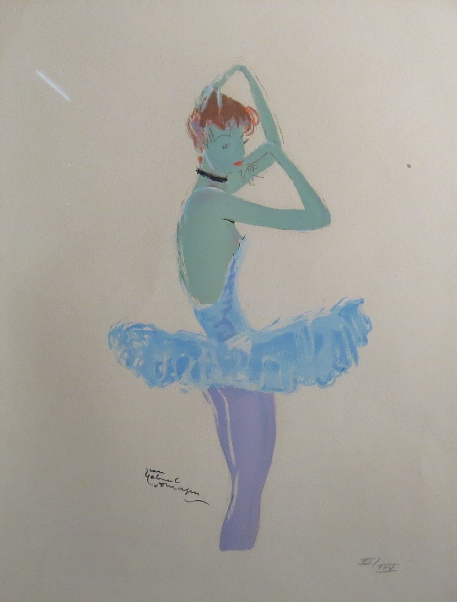 Jean Gabriel Domergue. Jeune danseuse. Lithographie. 39 x 30 cm à vue. -