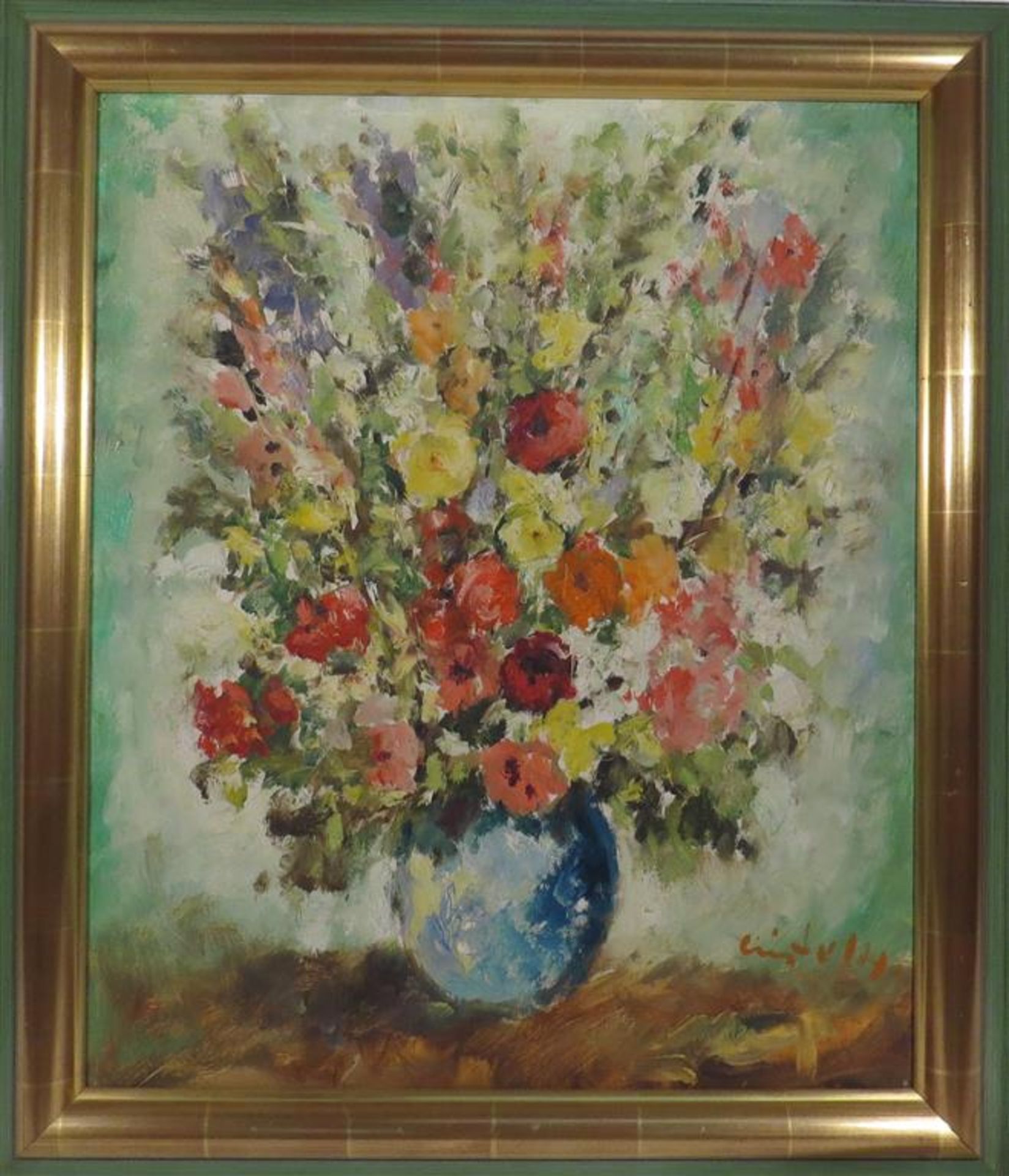 Vincent Cristellys. Nature morte aux fleurs. HSToile. Signée. 55 x 46 cm. - - Bild 2 aus 2