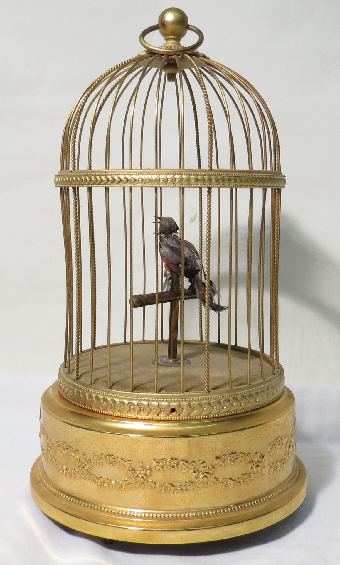 Automate cage à oiseau chanteur. Fin XIXe - Début XXe. Haut. 28,5 cm. - - Bild 2 aus 2
