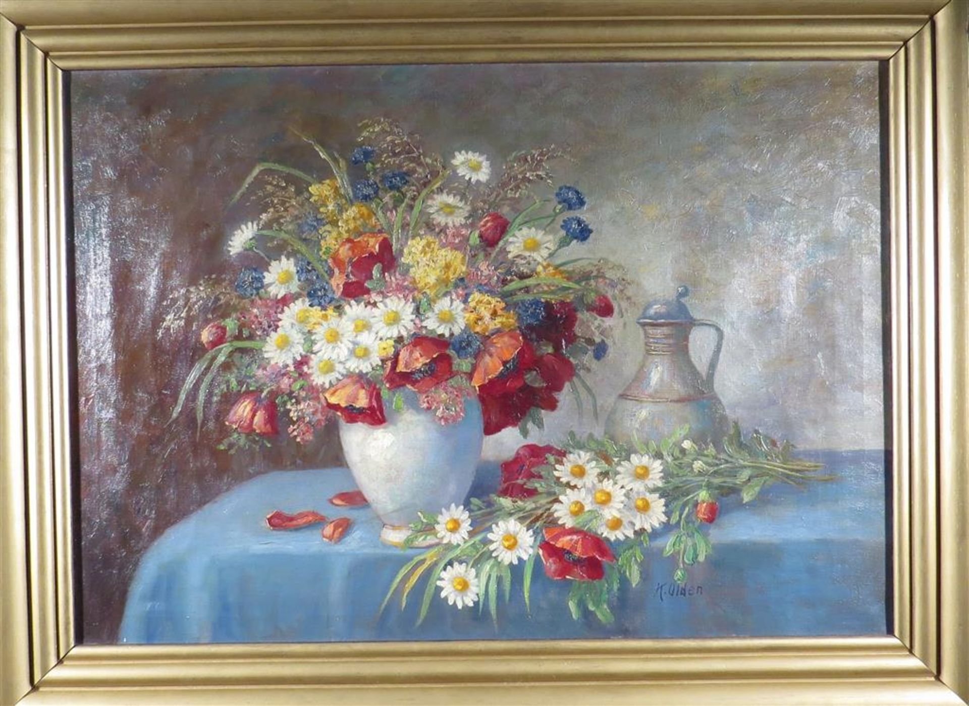 K. Olden. Nature morte aux fleurs. HSToile. Signée. 71 x 101 cm. - - Bild 2 aus 2