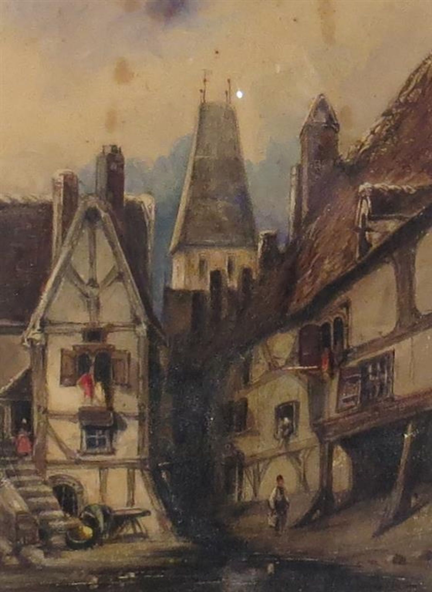 Thomas Shotter Boys (attribué à) . Peintre anglais. Scène de rue (Rouen ?) Ayant [...]