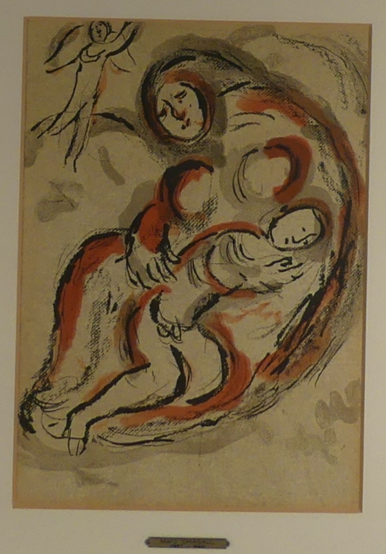 Marc Chagall (d'après). David sauvé par Mical. Lithographie. 34 x 24 cm à vue. [...]