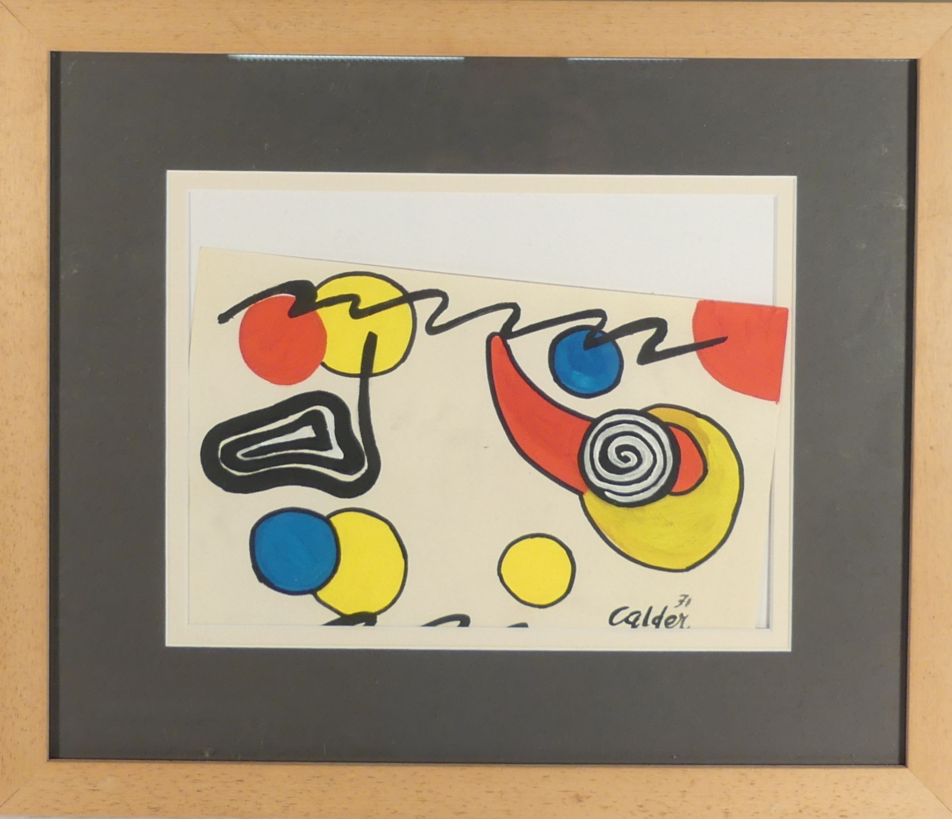 Ecole XXème. Composition au crayon, encre et gouache portant une signature apocryphe [...]