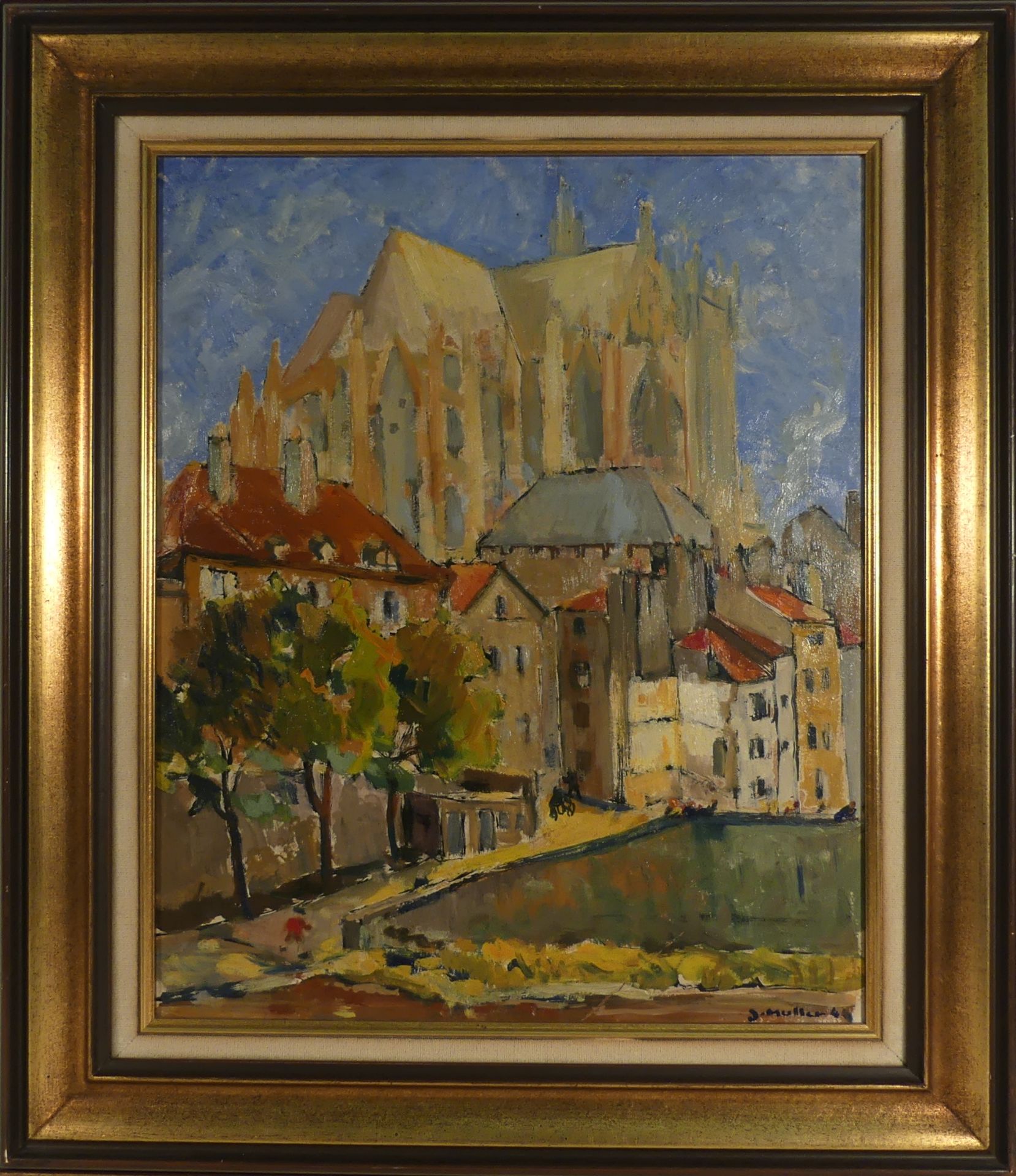 Jean-Etienne Muller. Cathédrale Sainte Etienne. HSIsorel. Signée. 37.5 x 45 cm. - - Bild 2 aus 4