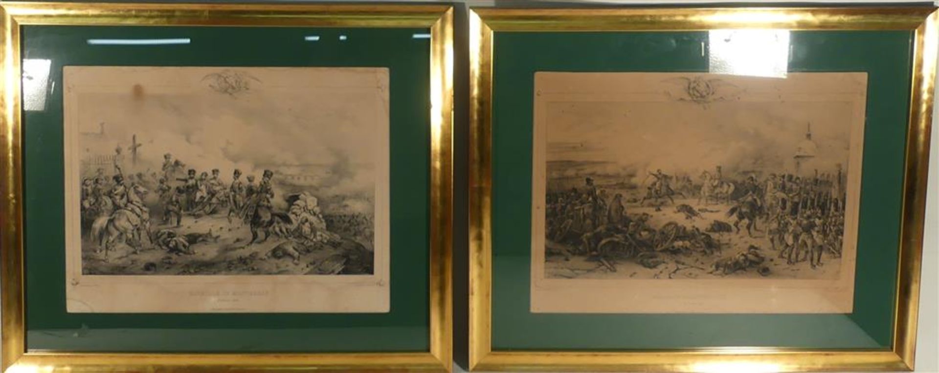 Série de 3 gravures à thème napoléonien. 32 x 41 cm à vue. - - Bild 3 aus 3