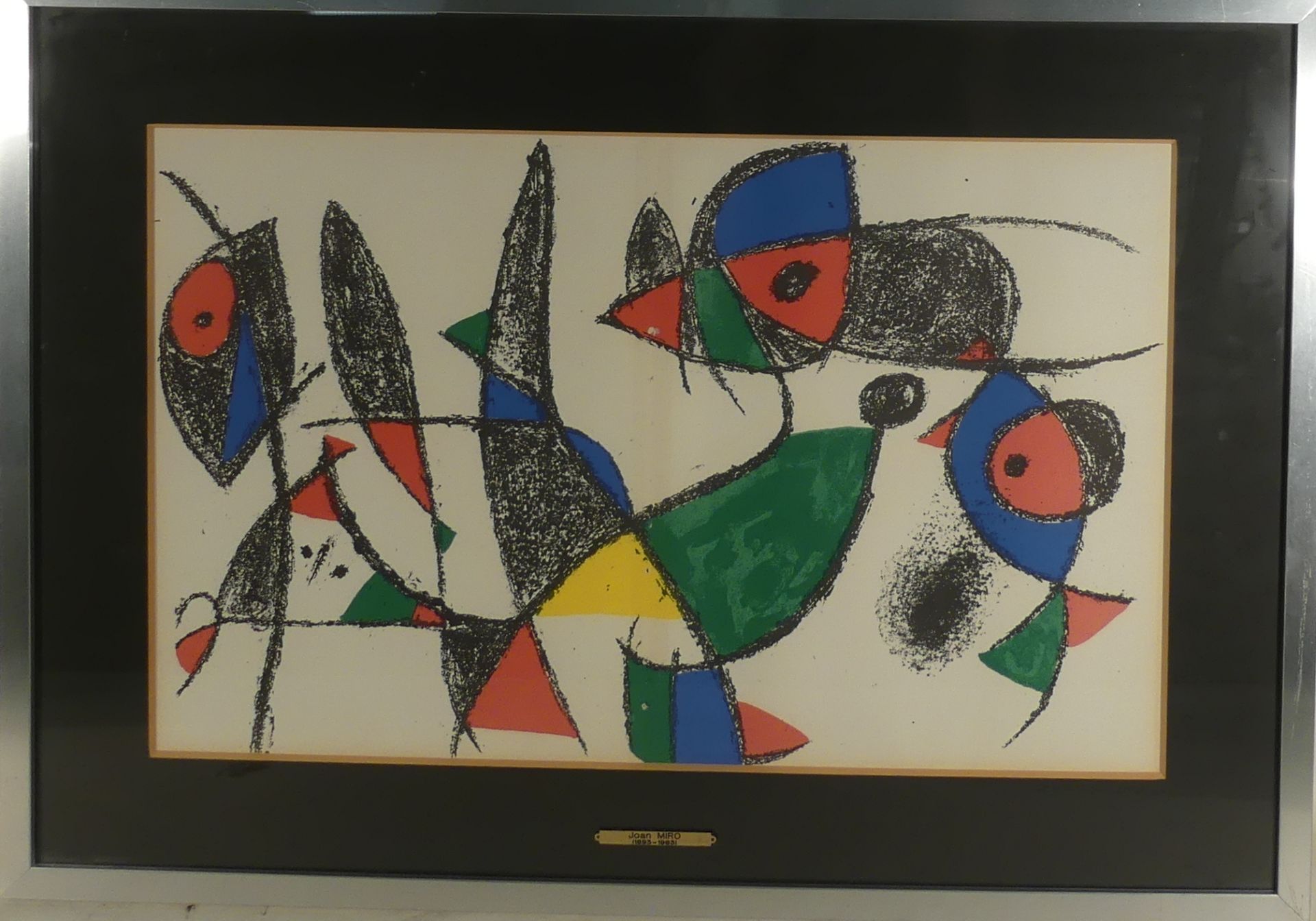 Joan Miro (d'après). Composition. Lithographie. 30 x 47 cm à vue. Avec certificat. - - Bild 4 aus 4