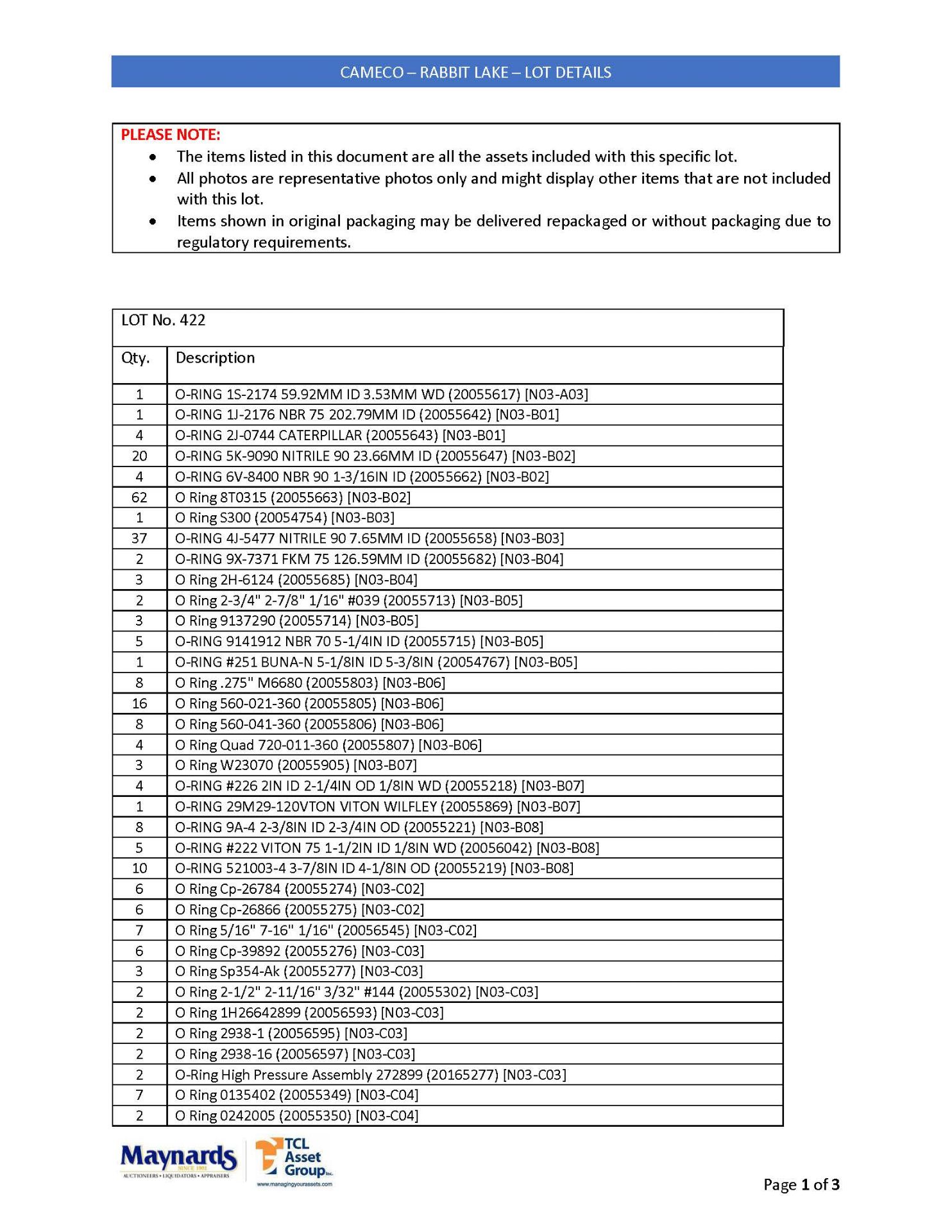 misc. seals and gaskets, etc. (please see attached for detailed lot list. NOTE: quantities are - Image 10 of 12