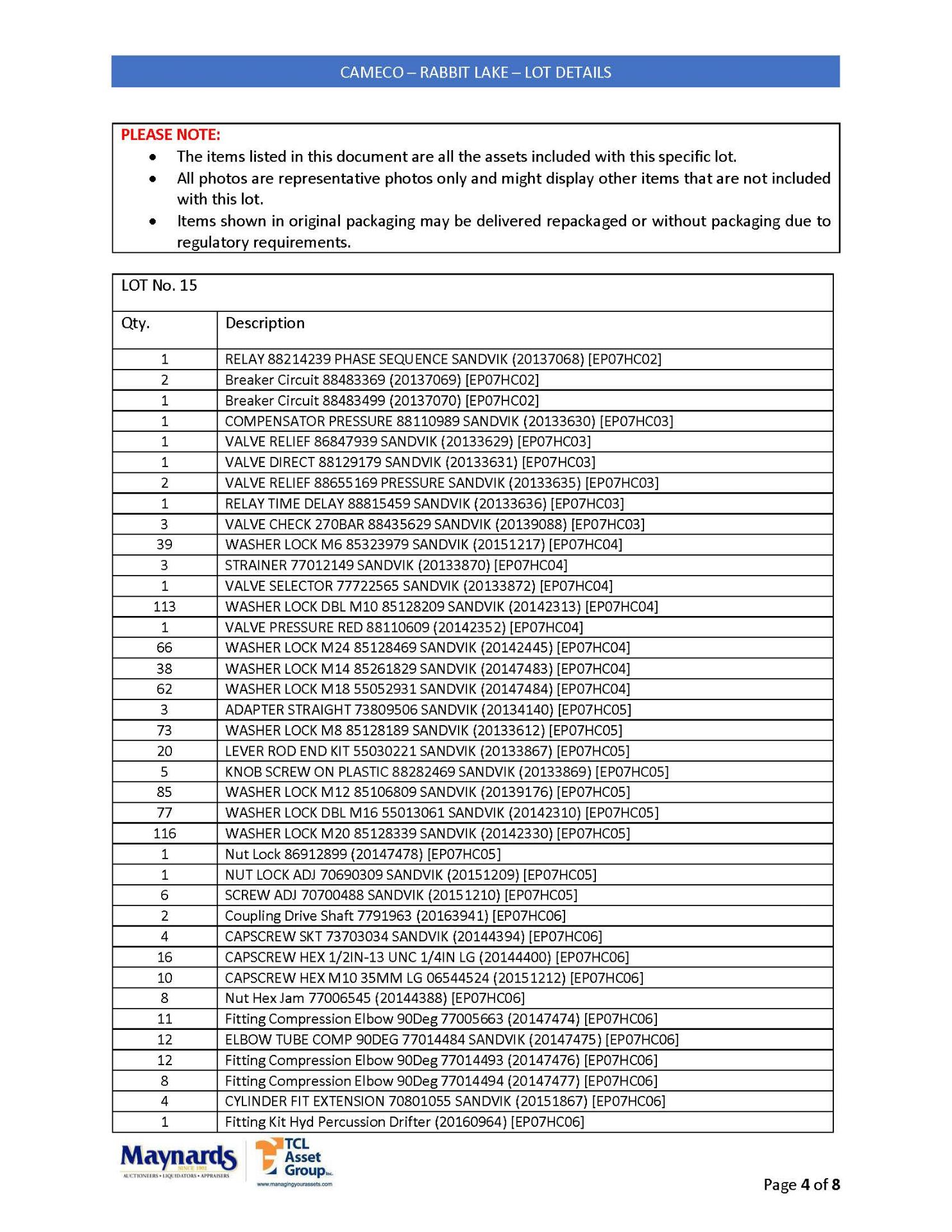 misc. mobile mining equipment spare parts, etc. (please see attached for detailed lot list. NOTE: - Image 13 of 17