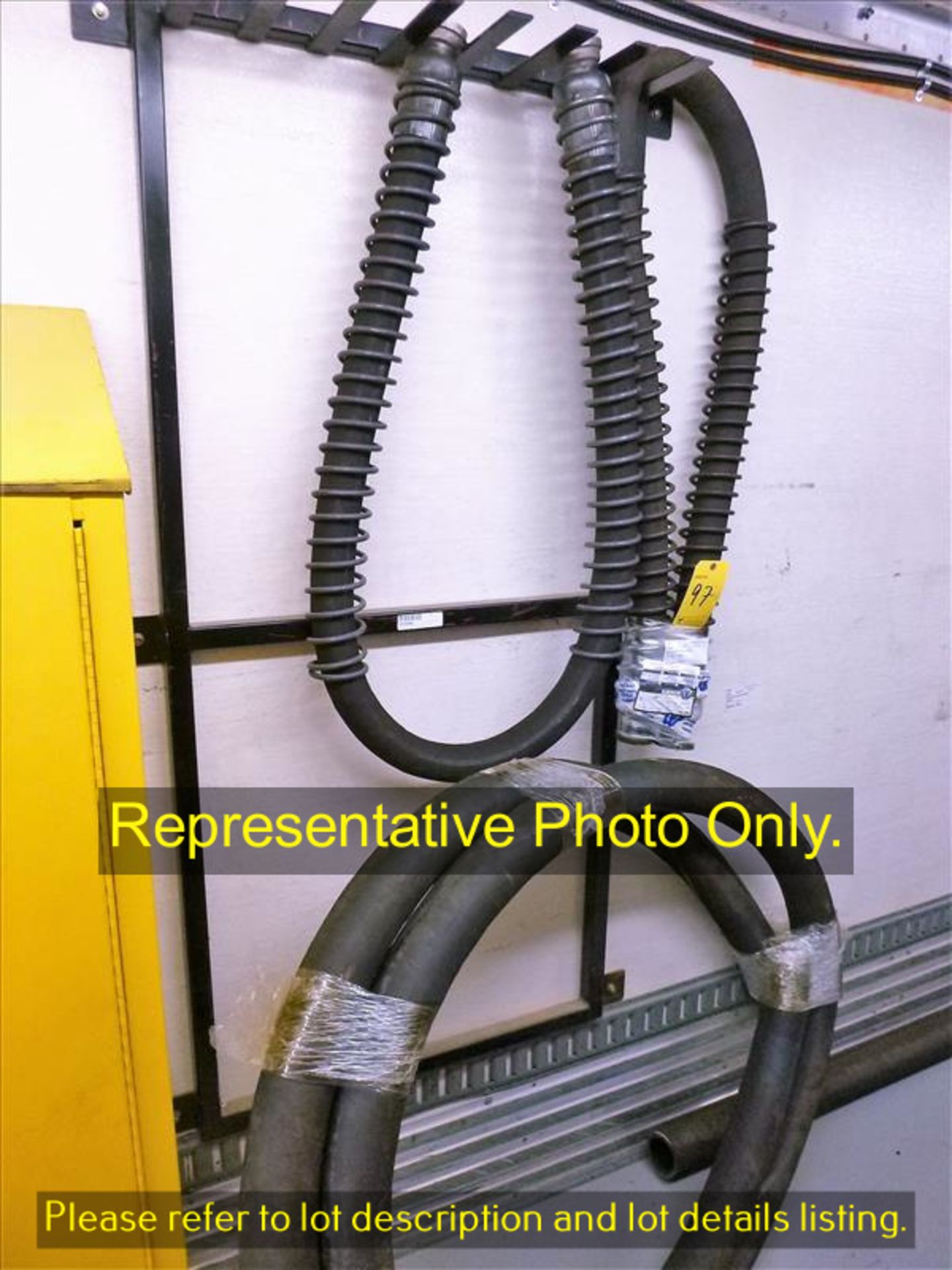 reinforced hose, 50 ft., 3 in. dia. and (2) shotcrete hoses, 2-1/2M, p/n 4919915 [Items shown in