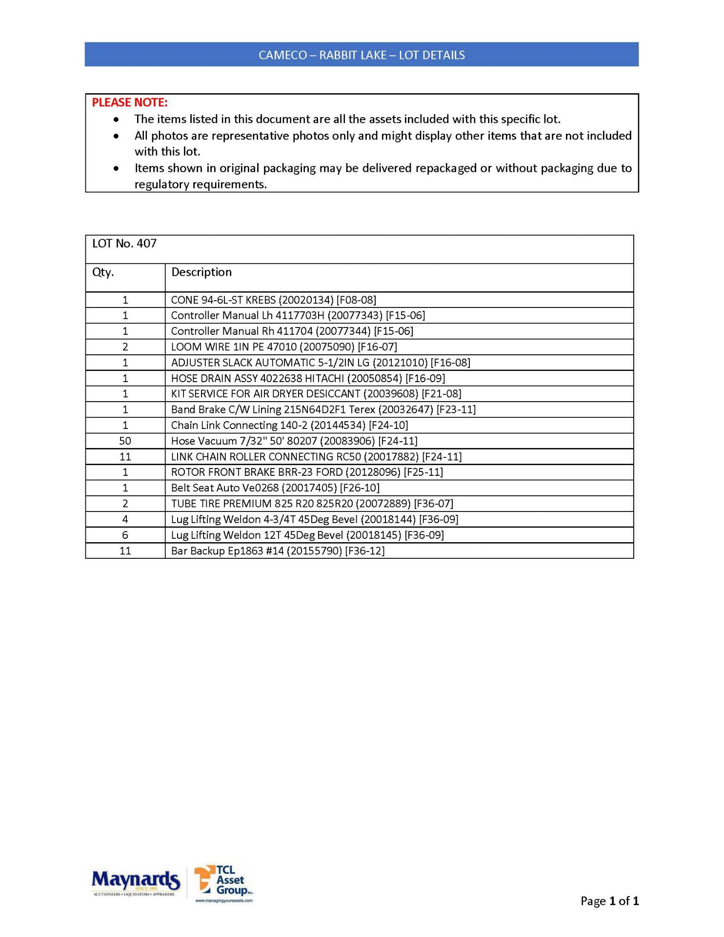 misc. material handling equipment spare parts, etc. (please see attached for detailed lot list. - Image 10 of 10