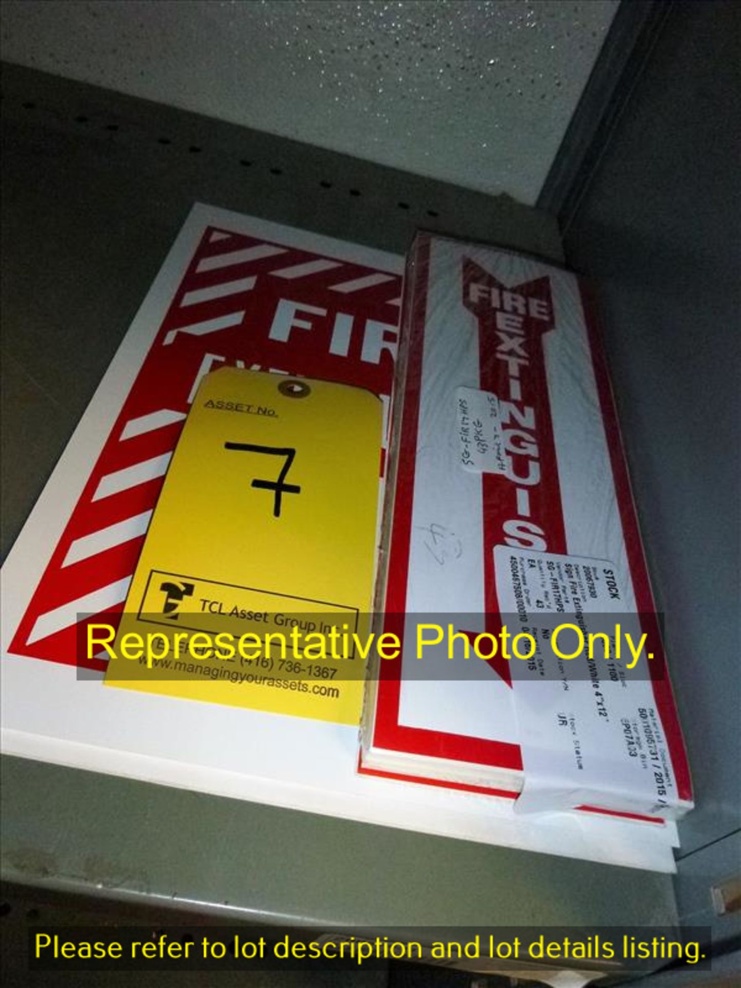 (approx. 48) Fire Extinguisher signs, red/white, 4 in.x12 in. (please see attached for detailed