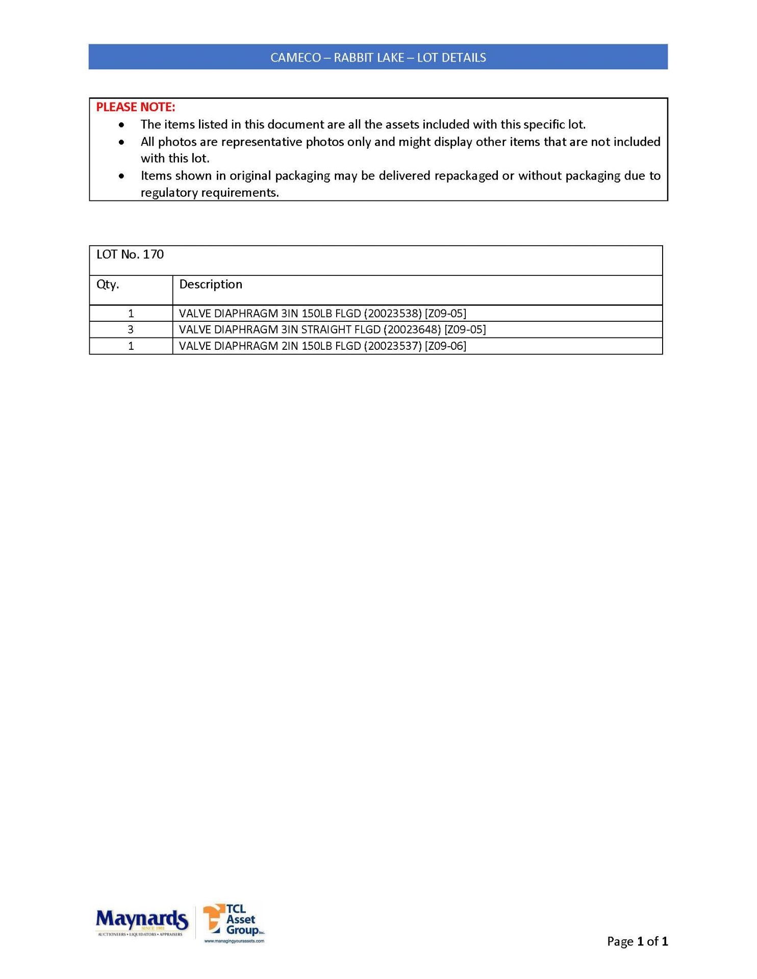 diaphragm valves: (1) 3 in. 150LB, FLGD; (4) 3 in. straight FLGD and (1) 2 in. 150LB FLGD [Items - Image 3 of 3