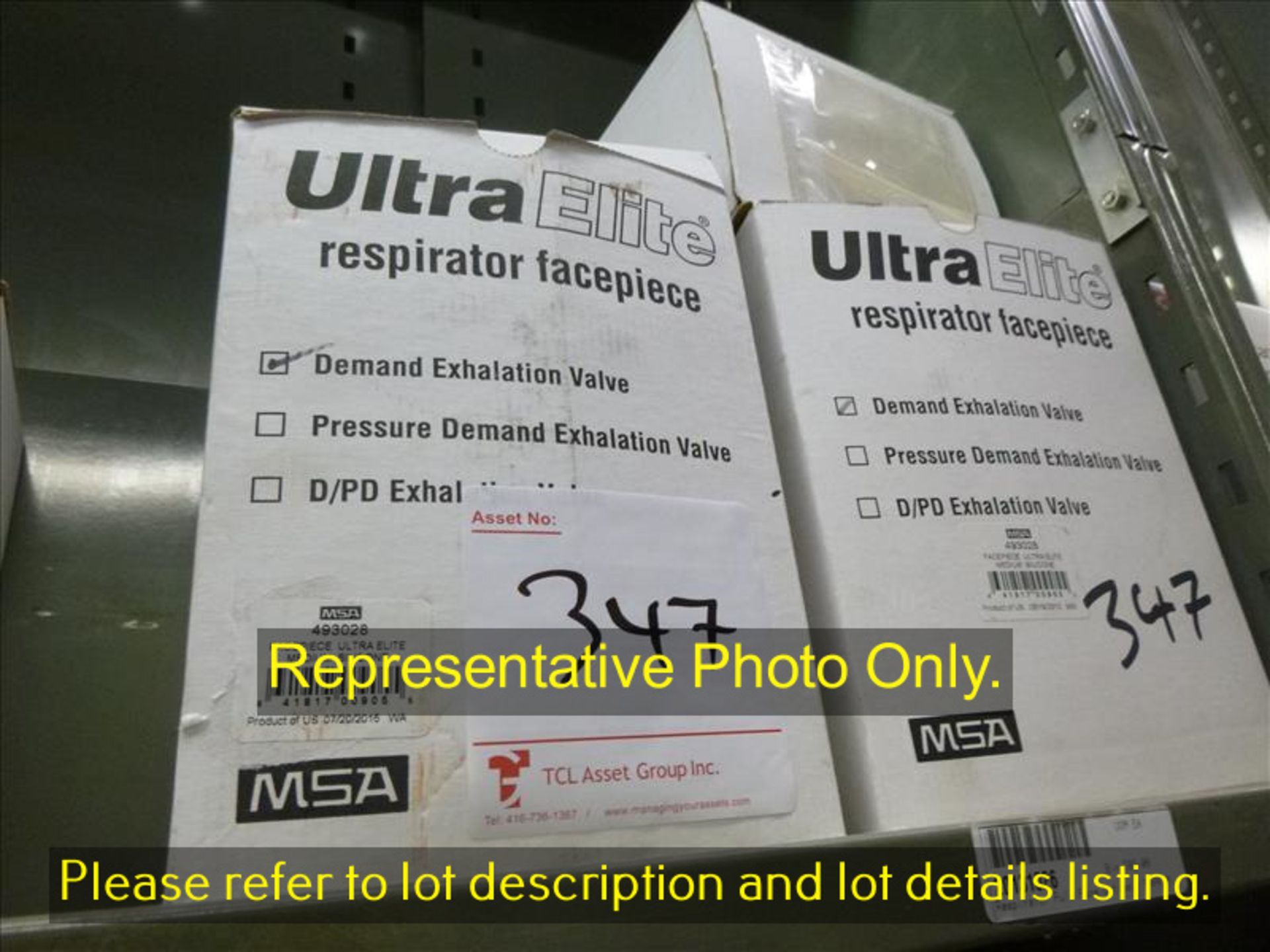 (5) MSA UltraElite full face respirators p/n 493028 medium [Items shown in original packaging may be