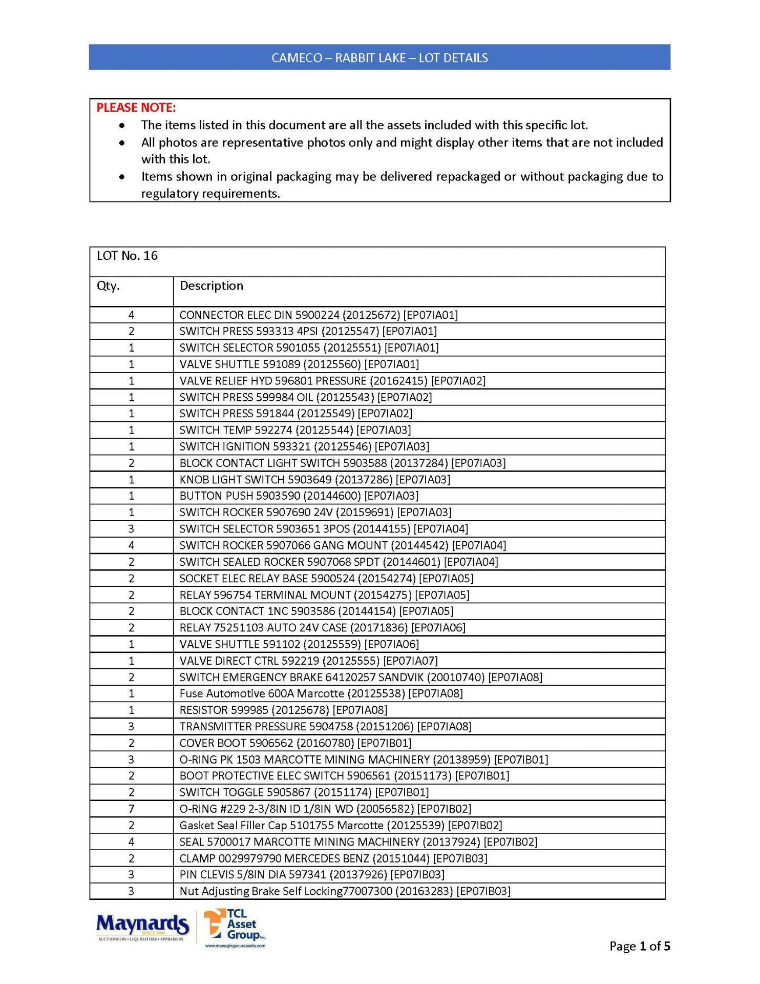 misc. spare parts, etc. (please see attached for detailed lot list. NOTE: quantities are approximate - Image 10 of 14