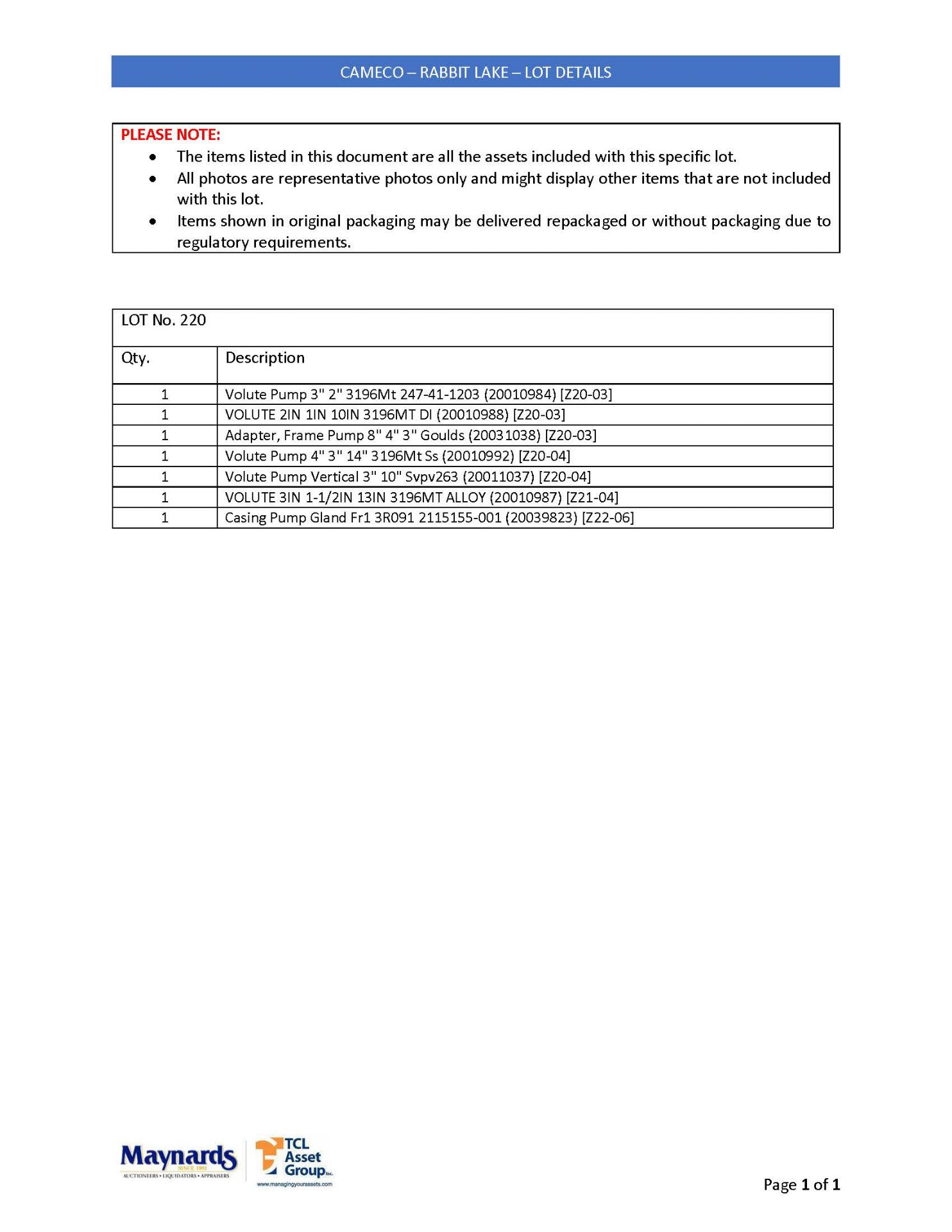 misc. pump spare parts, etc. (please see attached for detailed lot list. NOTE: quantities are - Image 7 of 7