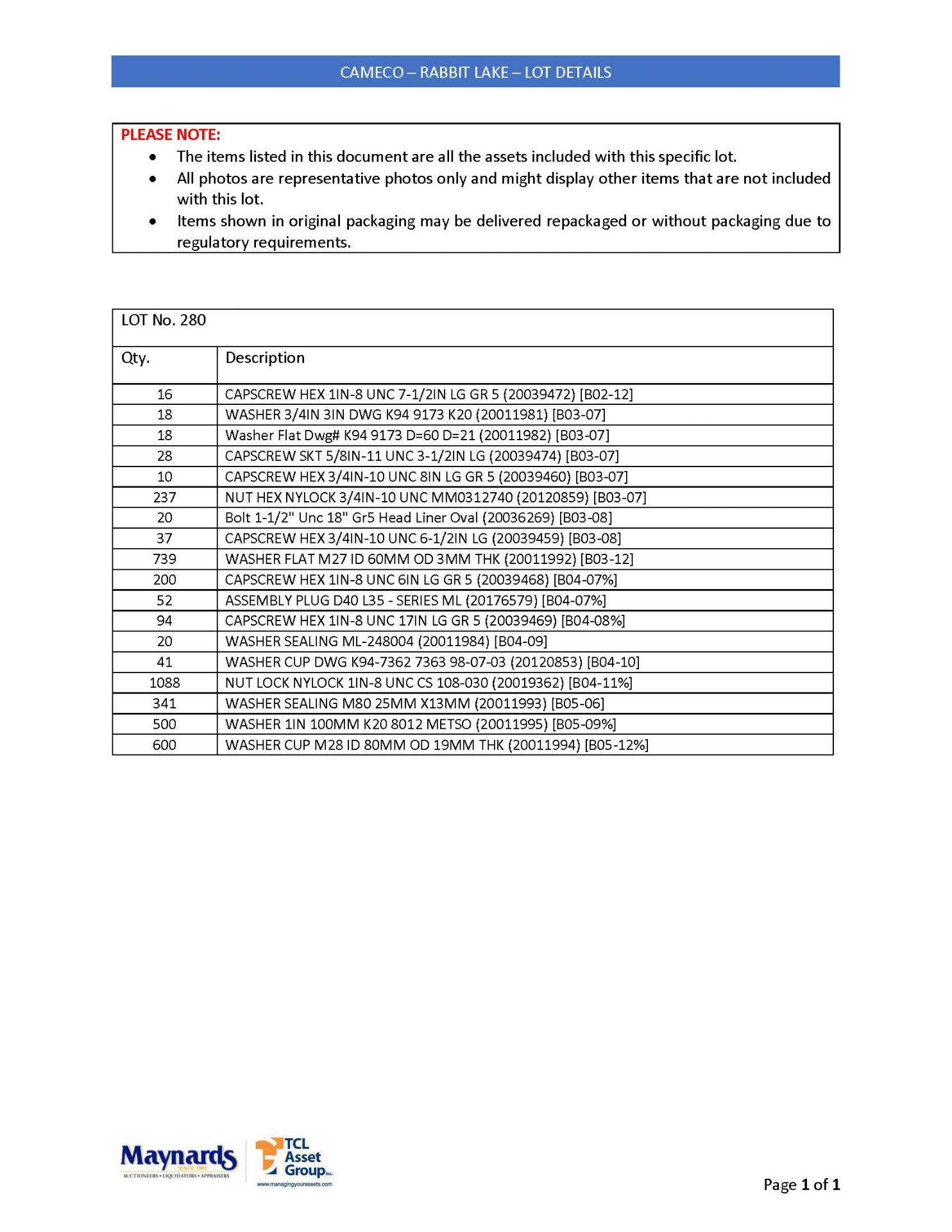 misc. hardware and fasteners, etc. (please see attached for detailed lot list. NOTE: quantities - Image 2 of 2