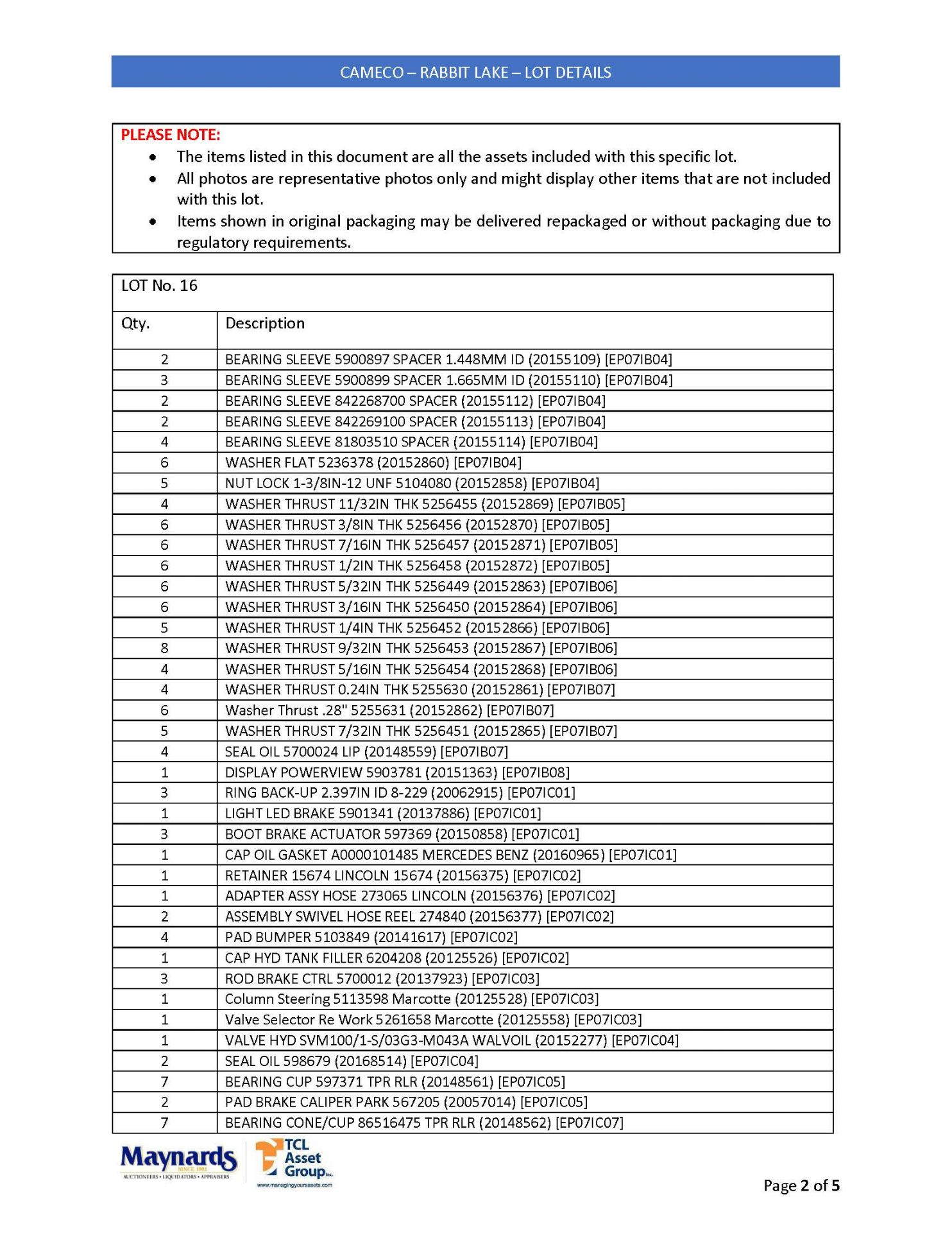 misc. spare parts, etc. (please see attached for detailed lot list. NOTE: quantities are approximate - Image 11 of 14