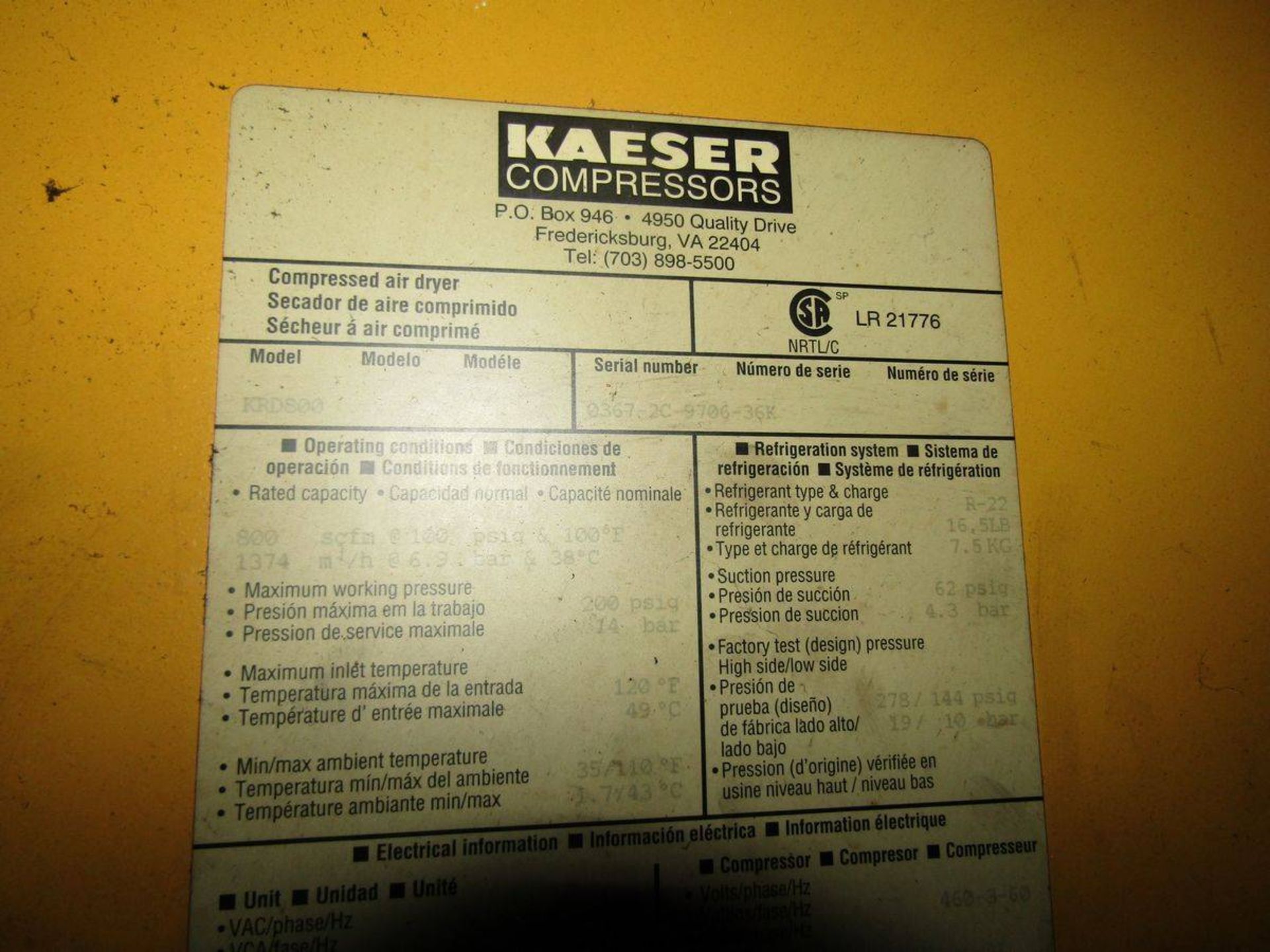 Kaeser KRD800 Compressed Air Dryer - Bild 4 aus 4