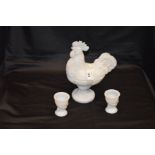 A Rare Victorian Standing Hen on Nest with Two Egg Cups