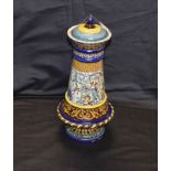 A German Pottery Lidded Vase