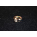A Very Heavy 9ct Gold and Diamond Gents Ring