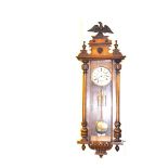 A Nice Mahogany Cased Double Vienna Wall Clock