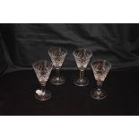 A Set of Four Waterford Crystal Wine Glasses