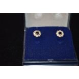 A Pair of 9ct Gold Sapphire Earrings