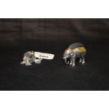 A Very Nice Silver Elephant Pin Cushion, Adie and Lovekin, Birmingham 1906 and a Silver Frog Pin
