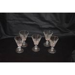 A Set of Five Waterford Crystal Wine Glasses