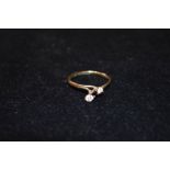 A 9ct Gold Sapphire and Cubic Zircona Ring