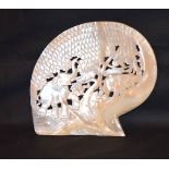 A Chinese Mother of Pearl Shell Carving