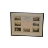 Four Framed Scenes and a 'Map of Londonderry / Antrim, 1840'