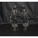 A Pair of Spelter Figurines 'Lady and Gent'