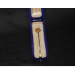 A Victorian 9ct Gold and Diamond Stick Pin in Original Box, Chester 1898