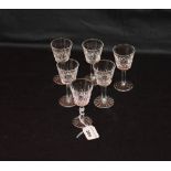 A Set of Six Waterford Crystal Sherry Glasses